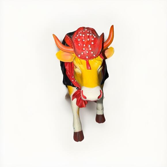 Vintage Cow Parade 2002 Moo'velous Miss Rhinestone Resin Cow Girl 7 Inches - Picture 4 of 7